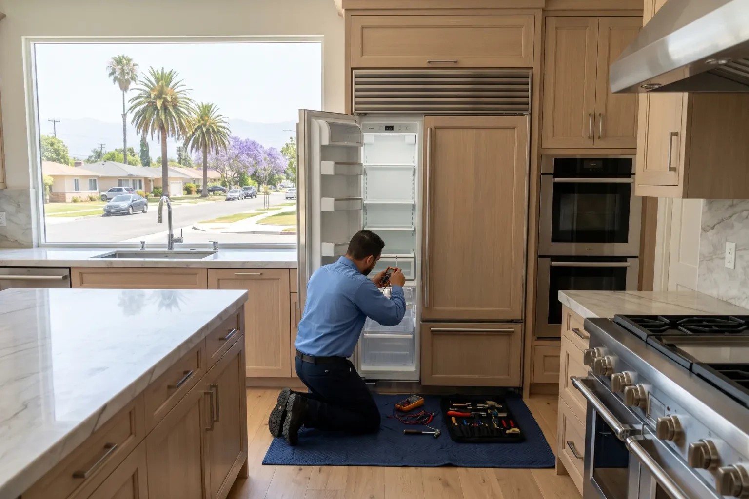 Refrigerator Repair in a luxury home kitchen
